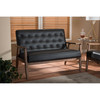 Baxton Studio Sorrento Brown Faux Leather Upholstered Wooden 2-seater Loveseat 122-6768